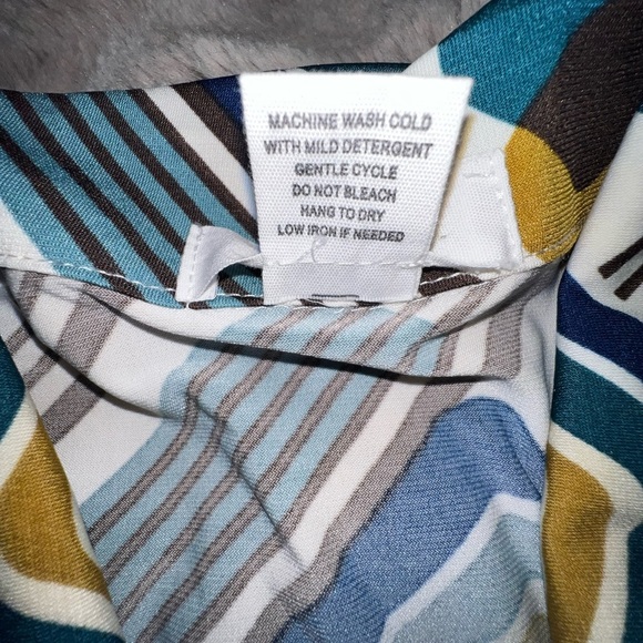 L.I.F.E. Love Is For Eternity 90s Y2K Retro Swirl Print Blouse Top Size M - Picture 11 of 12